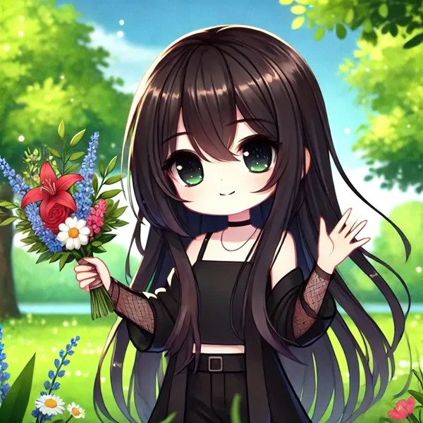 Ảnh yui kotegawa sexy một cô gái có mái tóc đen dài cầm bó hoa