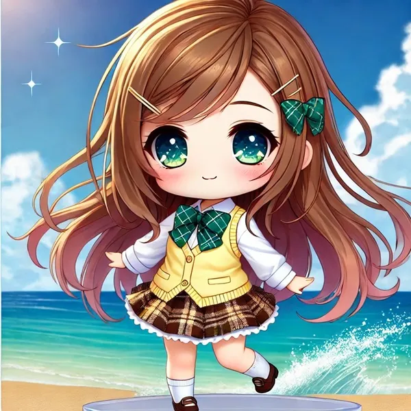 Yui kotegawa sexy một cô gái mặc đồng phục học sinh đứng trên ván lướt sóng