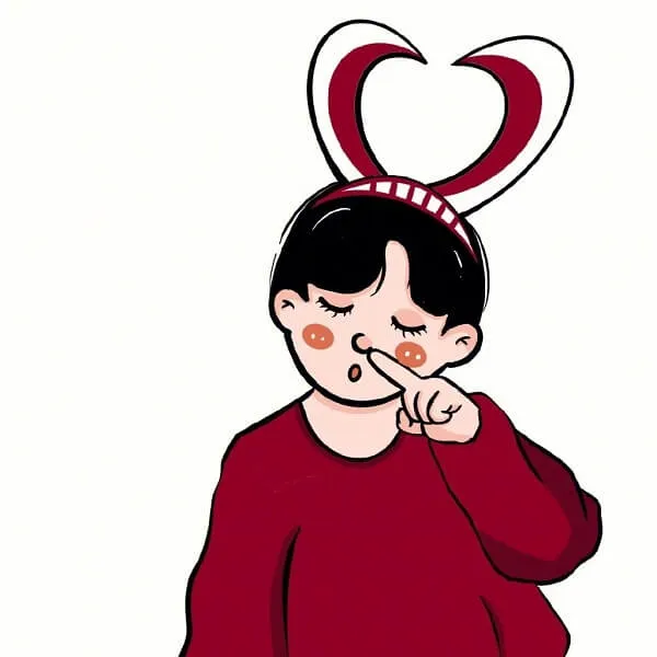 Có một phim hoạt hình của cô gái với đôi tai thỏ trên đầu