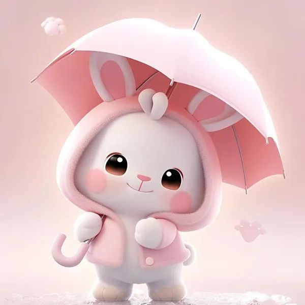 Có một chú thỏ nhỏ dễ thương với chiếc trên nền màu hồng