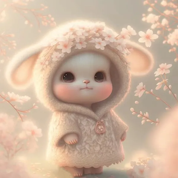 Có một hình ảnh của con cừu nhỏ dễ thương mặc áo khoác