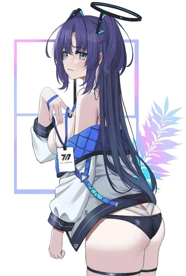 Hayase yuuka bikini cô gái anime với đôi cánh thiên thần và mái tóc xanh trong đồ lót