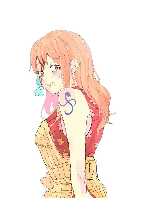 Hình ảnh nami one piece có một bản vẽ của người phụ nữ xăm trên cánh tay cô ấy