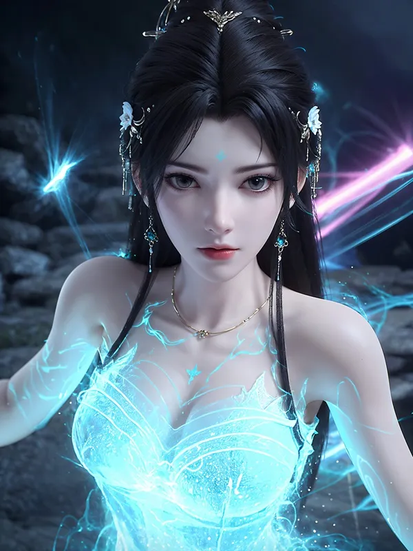 Ảnh qing yi sexy hình một người phụ nữ mặc váy màu xanh cầm kiếm