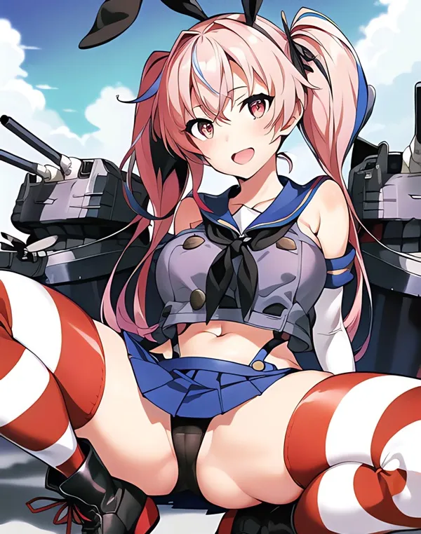 Ảnh shimakaze bikini có một người phụ nữ ngồi trên mặt đất với đôi chân của mình
