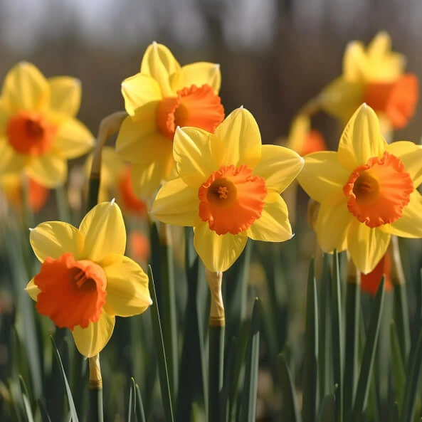 Một bó hoa Daffores màu vàng hoa thủy tiên