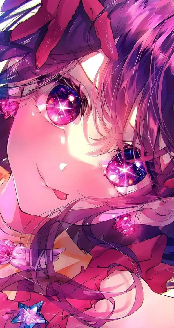 Hoshino ai bikini có một cô gái anime với mái tóc dài và đôi mắt màu tím