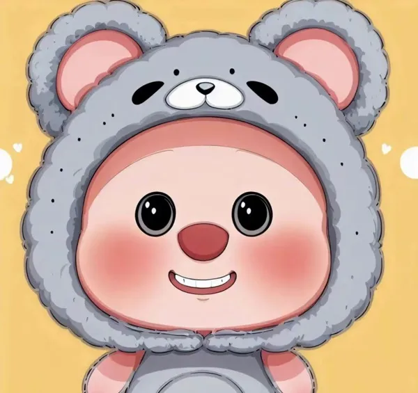 Có một bản vẽ của con gấu teddy mặc áo hoodie