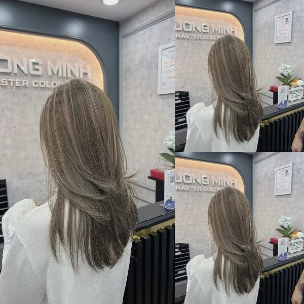 Mẫu tóc bob ngắn đẹp đây là ảnh ghép của một người phụ nữ làm