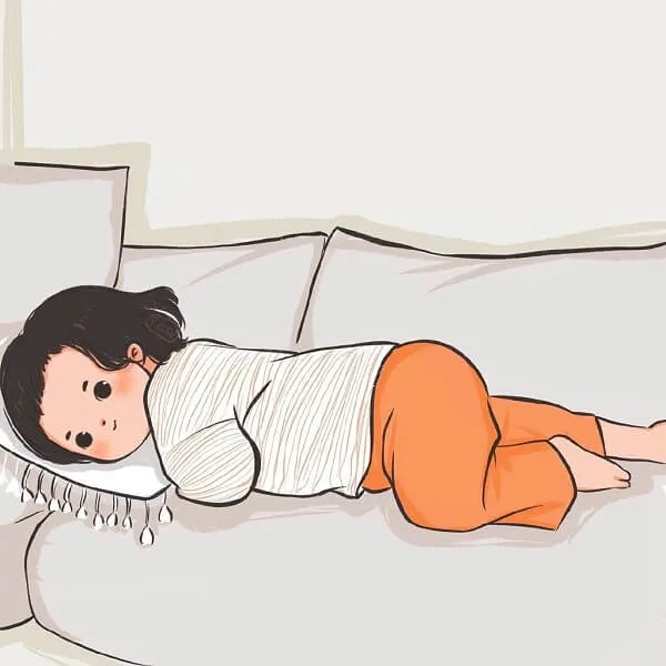 Có một bản vẽ của cô bé nằm trên giường