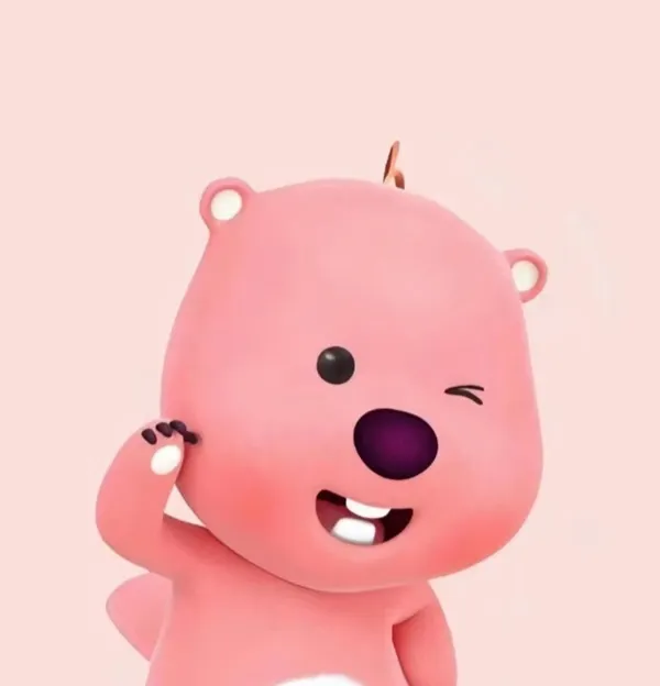 Minh họa về một con gấu bông avatar loopy màu hồng nói trên điện thoại di động 