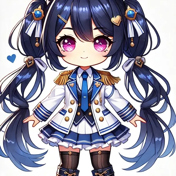 Nemugaki fubuki bikini cô gái anime với mái tóc dài mặc bộ đồ thủy thủ và cà vạt màu xanh