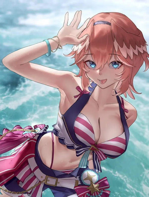 Takane lui sexy một hình ảnh của người phụ nữ trong bộ bikini đứng nước