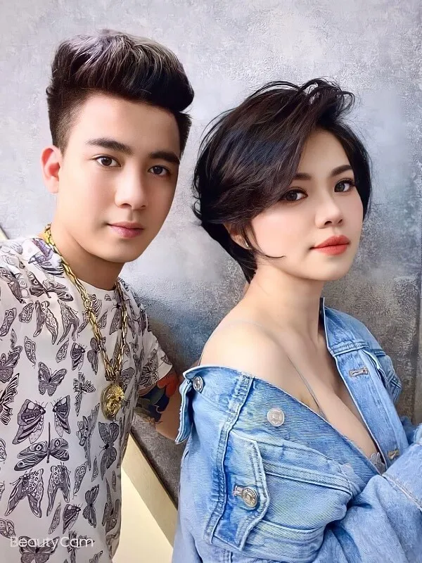 Tóc tomboy cho nữ hình ảnh của một người đàn ông và phụ tạo dáng bức tranh