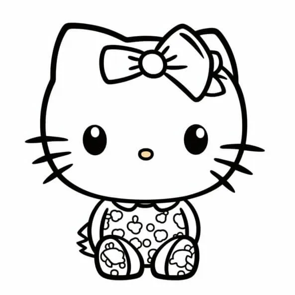 Tranh tô màu cho bé hello kitty trang