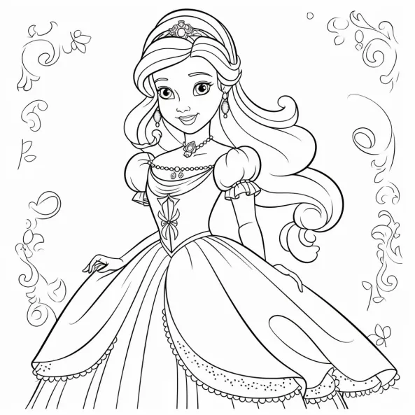 Tranh tô màu công chúa cho bé trang disney