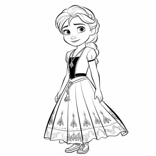 Tranh tô màu công chúa disney trang đông lạnh