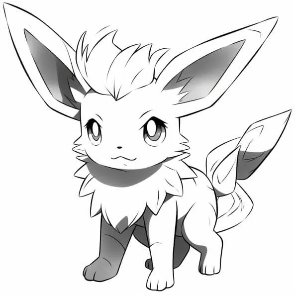 Tranh tô màu pokemon cho bé một bản vẽ của nhân vật trắng và đen