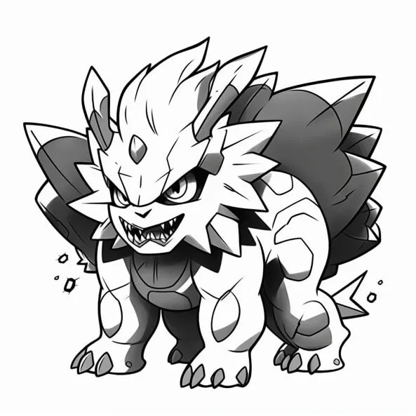 Tranh tô màu pokemon cho bé một bản vẽ đen trắng của nhân vật