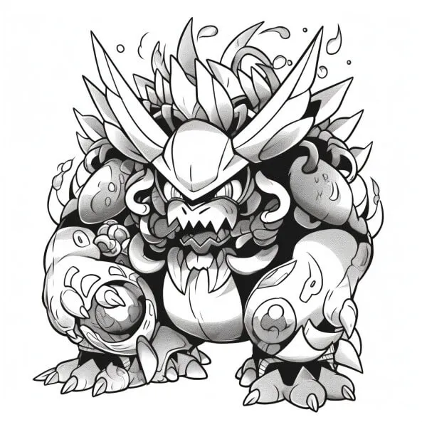 Tranh tô màu pokemon cho bé một bản vẽ đen trắng của nhân vật