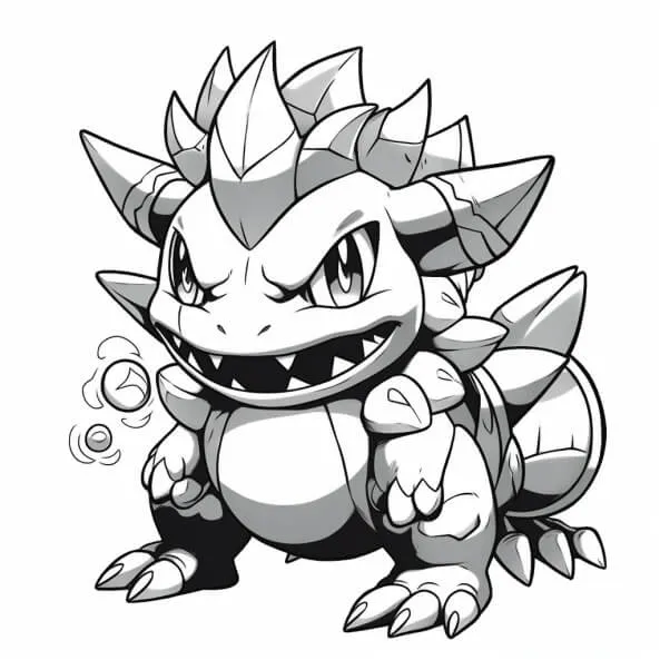 Tranh tô màu pokemon cho bé một bản vẽ đen trắng của nhân vật