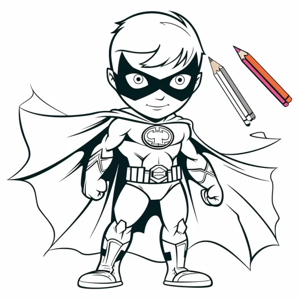 Tranh tô màu siêu nhân cho bé trang batman để in và