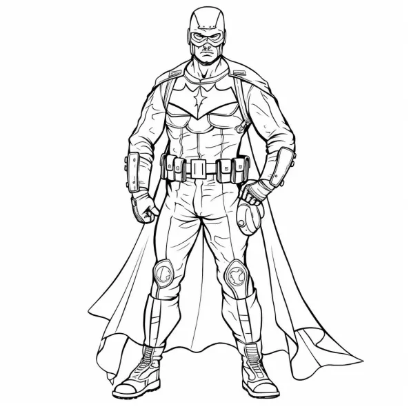 Tranh tô màu siêu nhân cho bé một bản vẽ của người đàn ông trong trang phục batman