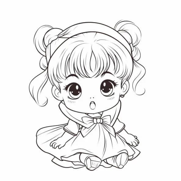 Tranh tô màu thủy thủ mặt trăng chibi cách vẽ