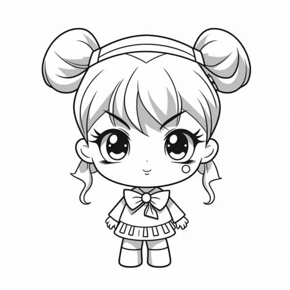 Tranh tô màu thủy thủ mặt trăng cho bé cách vẽ chibi