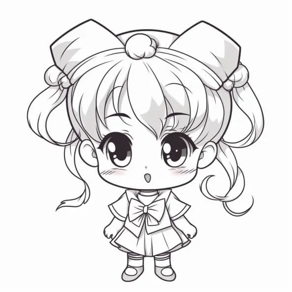 Tranh tô màu thủy thủ mặt trăng pha lê cách vẽ chibi