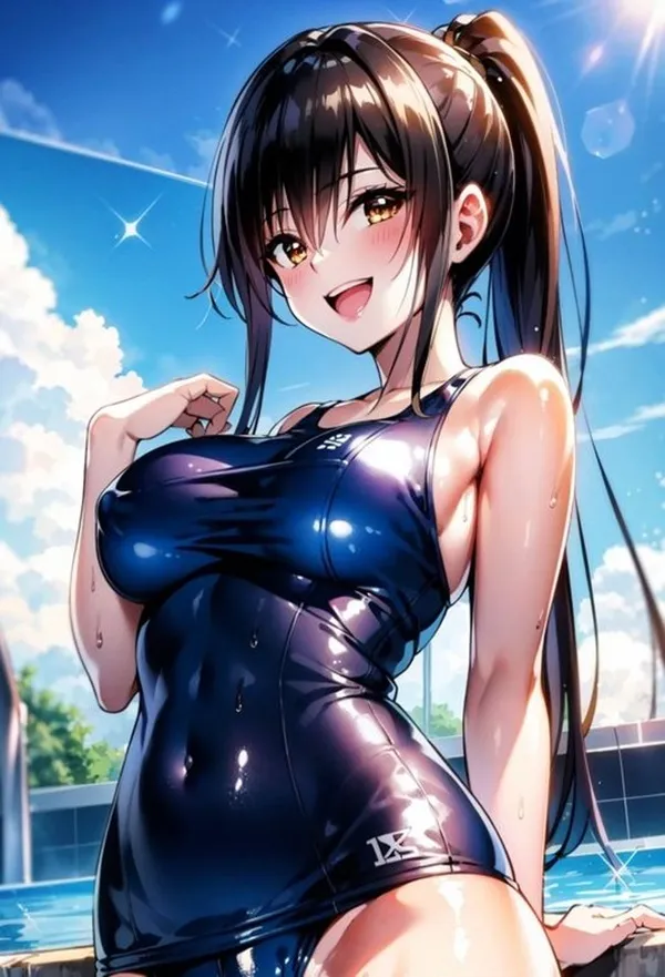 Ảnh yui kotegawa sexy một cô gái anime trong bộ đồ lặn tạo dáng cho máy