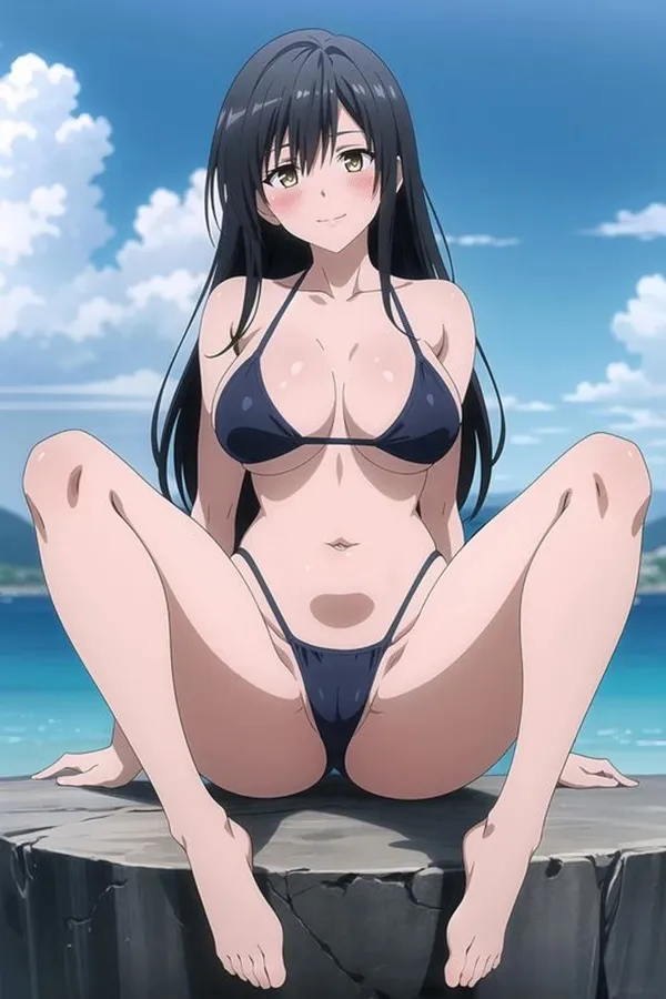 Yui kotegawa sexy một hình ảnh của người phụ nữ mặc bikini ngồi trên đỉnh đá