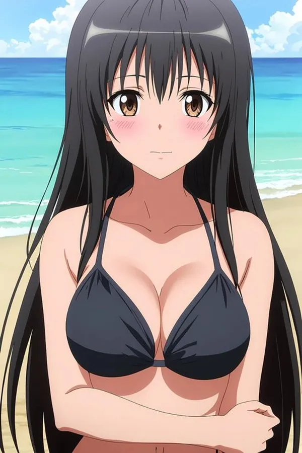 Yui kotegawa sexy một người phụ nữ mặc bikini đứng trên bãi biển bên cạnh đại dương